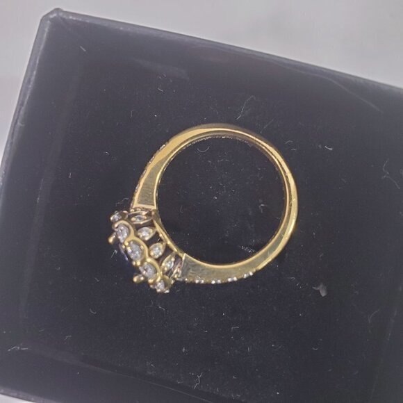 HSN Princess Diana Inspired Gold Vermeil .925 Sterling Silver Blue Sapphire Ring - Picture 5 of 16